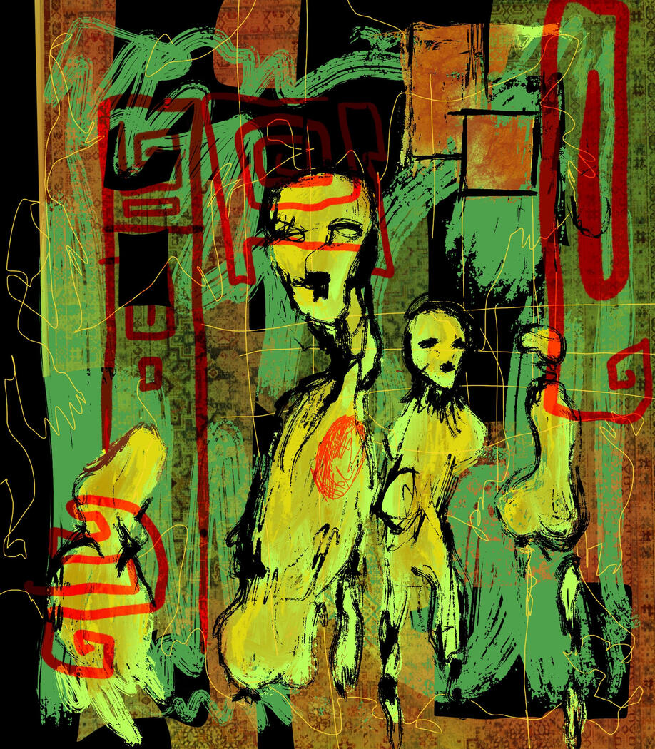 social gathering, 2023, digital painting