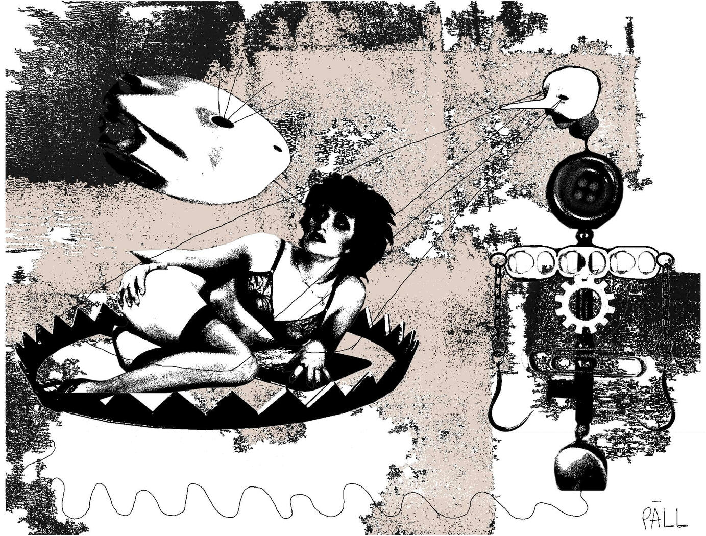 skin bath, 2023, digital collage and illustration