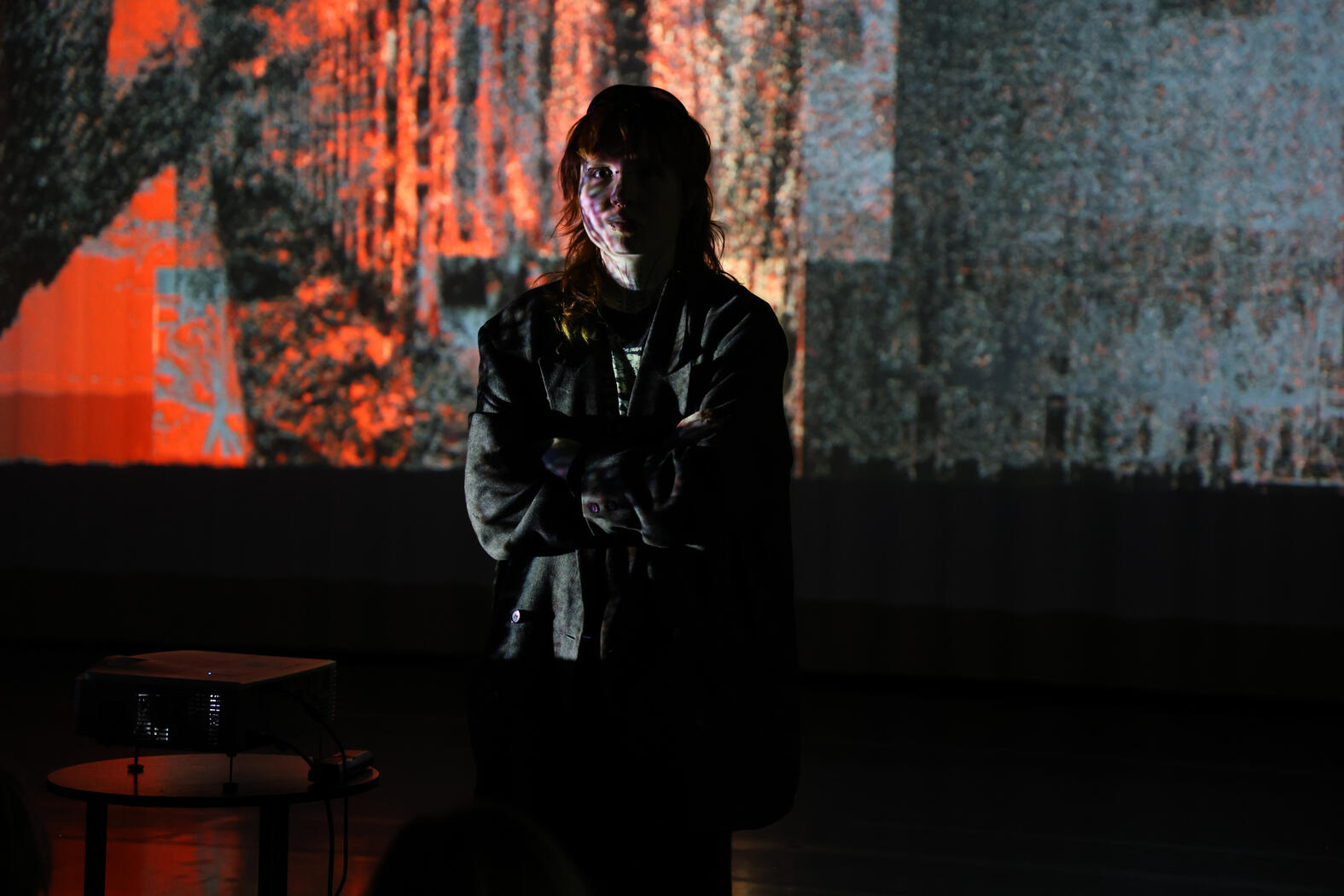 view of the exhibition and author